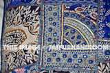 24X24" navy blue couch pillows indian embroidered cushion covers for couch-Jaipur Handloom