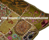 24x24" Beige Patchwork throw pillows for couch Bohemian cottage pillows-Jaipur Handloom