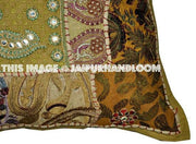 24x24" Beige Patchwork throw pillows for couch Bohemian cottage pillows-Jaipur Handloom