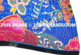 24x24 Blue kantha Pillow Cover, kantha Throw Pillow, Decorative kantha Pillow, Indian Pillow, Pillowcase, Indian Cushion Cover, Large Pillow-Jaipur Handloom