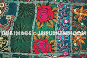 24x24" Green Decorative throw Pillows for couch embroidered sofa cushions-Jaipur Handloom