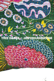 24x24 Indian Kantha Pillow Cover Floral Pillow 24x24 Floor Pillow Indian Pillow-Jaipur Handloom