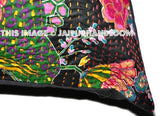 24x24 Indian Kantha Pillow Cover, Kantha throw Pillow cushion Cover, Kantha Thread Floral Cotton Cushion Pillow Covers Ethnic Decorative Art-Jaipur Handloom