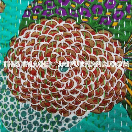 24x24 Indian Kantha Pillow Cover Kantha throw Pillow kantha cushion Cover-Jaipur Handloom