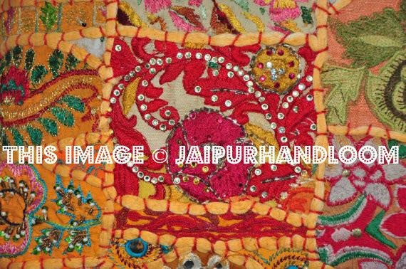 24x24" Orange Decorative throw Pillows for couch dining chair cushions-Jaipur Handloom