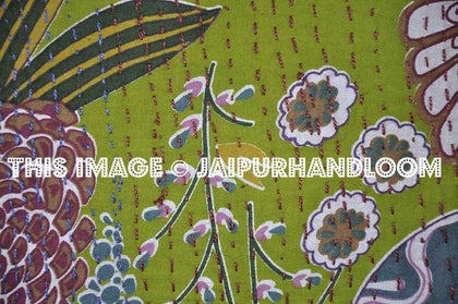 24x24 XLHandmade Kantha Pillow, Kantha Decorative throw Pillow, kantha cushion cover, Floral Pillow Cushion, Indian Pillow, Cotton Pillow-Jaipur Handloom