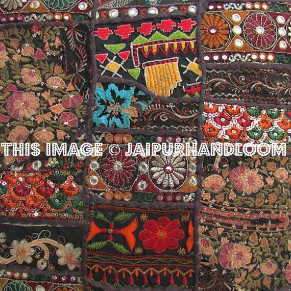 24x24 black square throw pillows for couch indian organic dining chair pillows-Jaipur Handloom