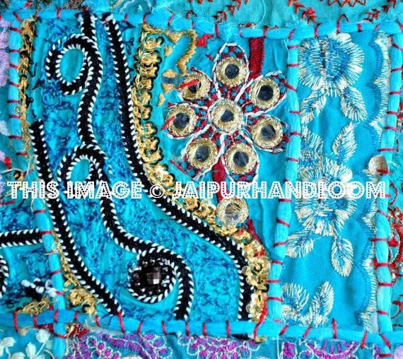 24x24" hand stitched yoga pillows indian style ethnic outdoor cushions-Jaipur Handloom