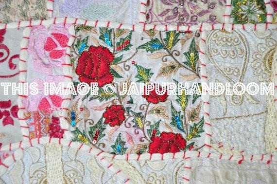 24x24" indian patchwork Accent throw Pillows for couch patio chair-Jaipur Handloom