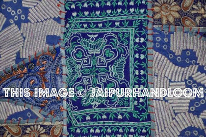 24x24 vintage decorative throw pillows Blue couch pillows sofa cushions-Jaipur Handloom