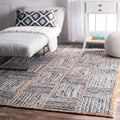 extra large area rug 8X10, natural fiber rug, denim jute rug, handwoven carpet rug