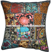 2pc Black Decorative throw Pillows for couch bohemian yoga pillows-Jaipur Handloom