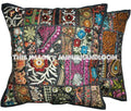2pc Black Decorative throw Pillows for couch bohemian yoga pillows-Jaipur Handloom