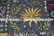 2pc Black Indian Patchwork Pillow Cover Black Embroidered Sofa Pillows-Jaipur Handloom