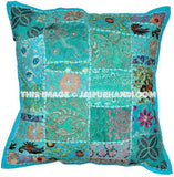 2pc Blue Indian Bohemian Pillow Decorative Patchwork Pillows for couch
