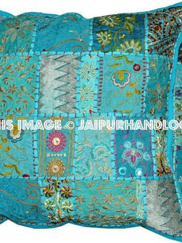 2pc Blue Indian Bohemian Pillow Decorative Patchwork Pillows for couch
