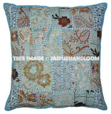 2pc Blue Vintage Bohemian Throw Pillows For Couch Stylish Patio Cushions-Jaipur Handloom