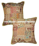 2pc Indian Patchwork throw Pillow Chair Cushions