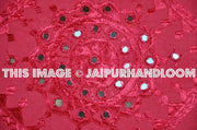 2pc Maroon Decorative Mirror Work Pillow Throw Pillow Sofa Pillow Cushions-Jaipur Handloom
