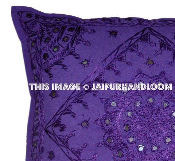 2pc Purple Boho Throw Pillow Handmade Decorative Gypsy PIllow Large Bohemian Pillow