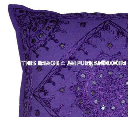 2pc Purple Boho Throw Pillow Handmade Decorative Gypsy PIllow Large Bohemian Pillow