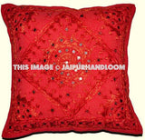 2pc decorative Throw Pillow Handmade Indian Mirror Work Pillow Decorative Floor cushions