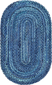 3 X 5 blue chindi bedroom area rug