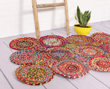 3' X 5' Multicolored Braided Chindi Rugs Bohemian Living Room Area Carpet-Jaipur Handloom