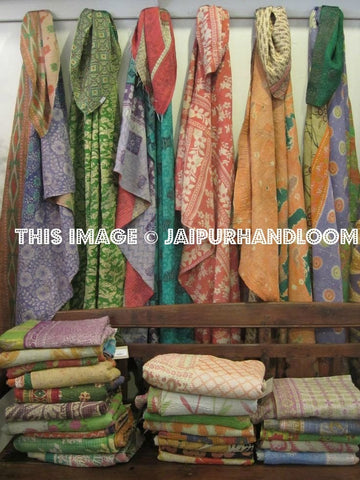 3 pc wholesale Kantha Quilt Antique Handmade Kantha Bedspread Floral Kantha Bedding-Jaipur Handloom