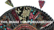 32" Black Large Round Floor Pillow Meditation Cushion religious Buddha Yoga Seating Floor Pillow Cover Throw Pillow bean bag Foot Stool-Jaipur Handloom