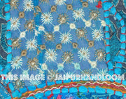 32" Blue Large Round Floor Pillow Cushion Cover Seating Floor Pillow Cover Throw Pillow Toss Pillow Decorative Pillow Cover Foot Stool-Jaipur Handloom