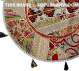 32" Large white Round Floor Pillow Cushion Seating Cover Ethnic Indian Vintage Home Decorative Art beanbag pouf ottoman nursery decor pillow