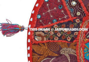 32" Red Large Round Floor Pillow Meditation Cushion religious Buddha Yoga Seating Floor Pillow Cover Throw Pillow bean bag Foot Stool-Jaipur Handloom