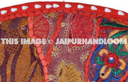 32" Red Large Round Floor Pillow Meditation Cushion religious Buddha Yoga Seating Floor Pillow Cover Throw Pillow bean bag Foot Stool-Jaipur Handloom