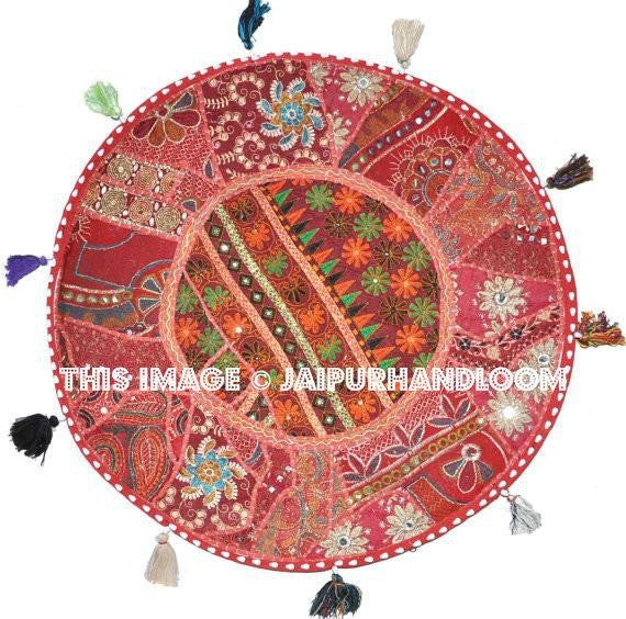 32" XL Round giant floor pillow floor Cushion floor pouf floor pillow cushon floor pillow pouf large pillow pouf floor cushion-Jaipur Handloom