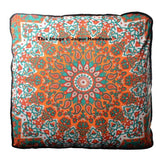 35" square orange mandala floor poufs XL indian cotton floor cushion-Jaipur Handloom