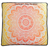35X35 inches Ombre Mandala Ottoman Pouf Cover Indian Square Floor Pillow Cover-Jaipur Handloom