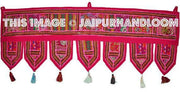 38x14" Pink Decorative Door Valance Door Treatment-Jaipur Handloom
