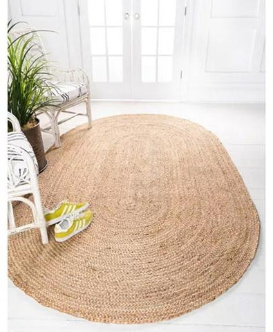 4 X 6 Oval Jute Area Rug for Living Room