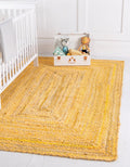 braided cotton rug, yellow cotton area rug for dining room, handwoven carpet rug
