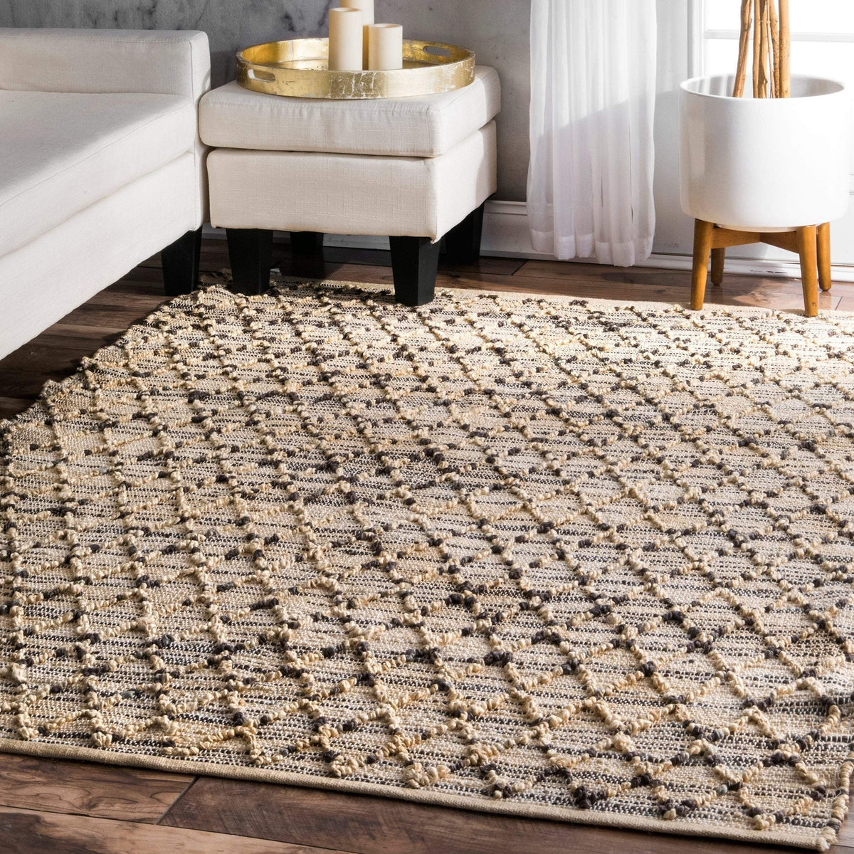 Loomed Hemp Rug, Jute Area Rug for Farmhouse Decor, Custom Size Rugs