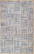 Denim Jute Rug, Block Pattern Rug, Handwoven Area Rug, Denim Rug Carpet