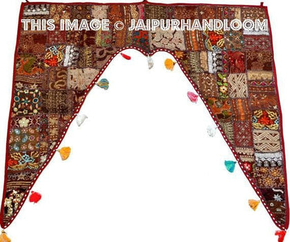 46x42" Vintage Indian temple door Valance-Jaipur Handloom