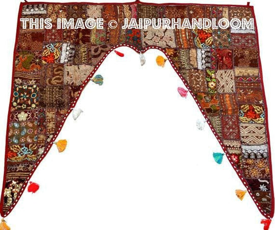 46x42" Vintage Indian temple door Valance-Jaipur Handloom