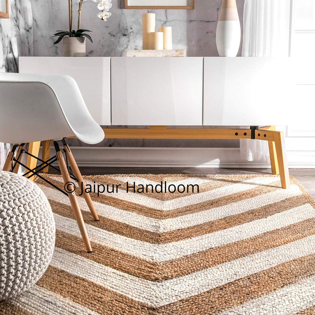  Savi Home Jute Cotton Handloom Rug 3x5 Feet Floor Mat