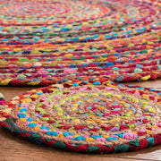  Jaipur handloom - Chindi Round Rug Rag Rug Round Area Rug for Living Room, Braided Circle Rugs