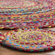  Jaipur handloom - Chindi Round Rug Rag Rug Round Area Rug for Living Room, Braided Circle Rugs