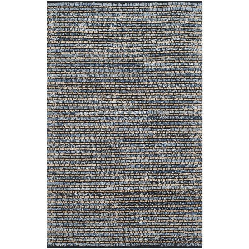 4' X 6' Braided Denim Jute Rug Runner for Living Room