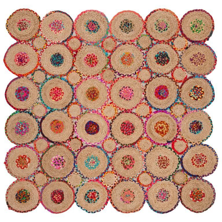 Braided Cotton Rug, Natural Fiber Rug, Cotton Jute Runner Rugs