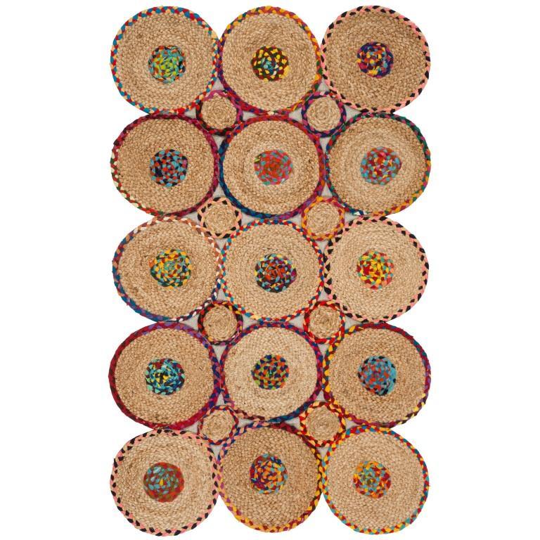 Braided Cotton Rug, Natural Fiber Rug, Cotton Jute Runner Rugs